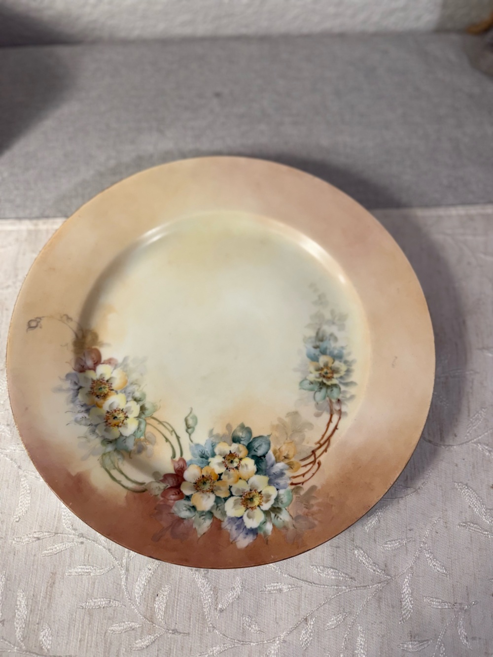 Antique Princess Louise Austria Hand Painted Floral Decorative Plate 12"